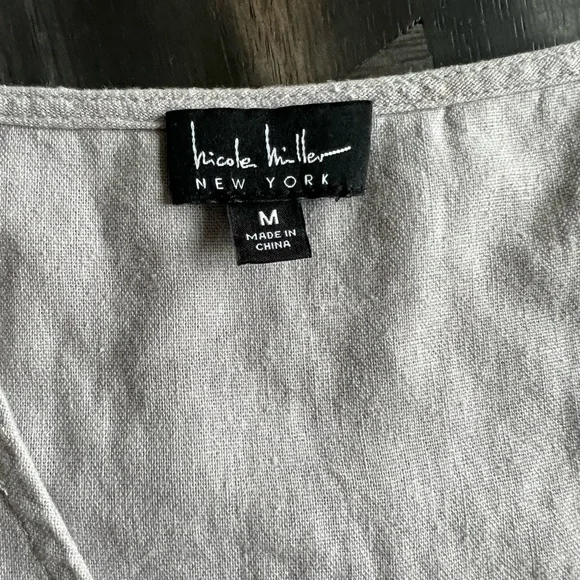 NWT Nicole Miller M Linen-Viscose Shirt Dress - Picture 8 of 8